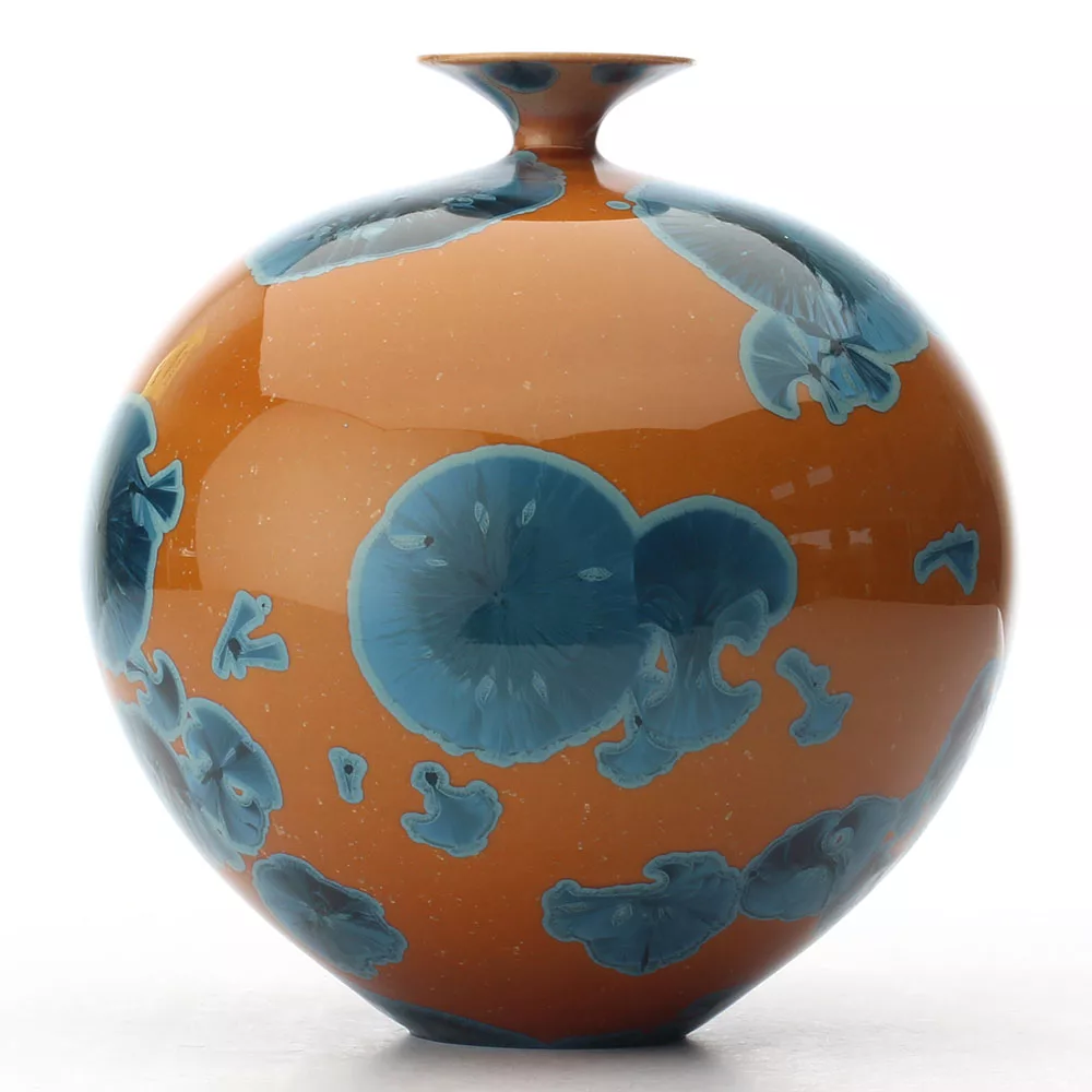 Yellow and blue vase Online Ceramics